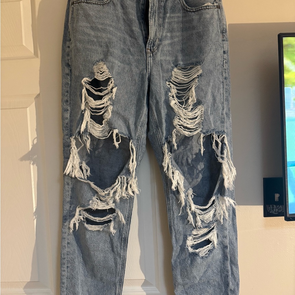 Distressed Blue Jeans